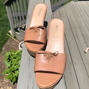 Prada Sandal 39/4” miles metallic lite pink/peach